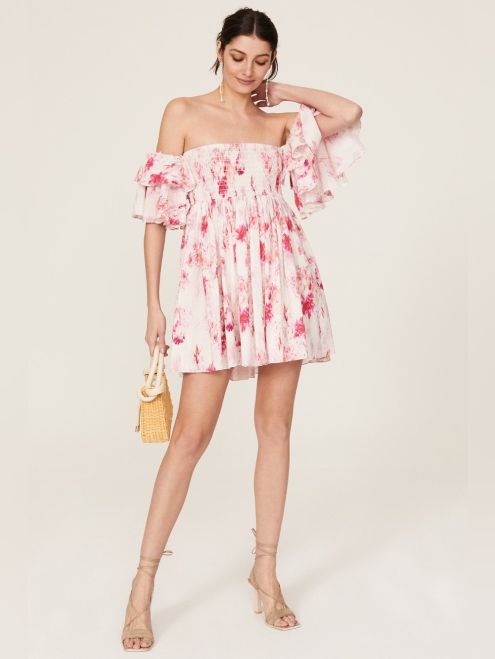 MISA Dina Off The Shoulder Mini Dress